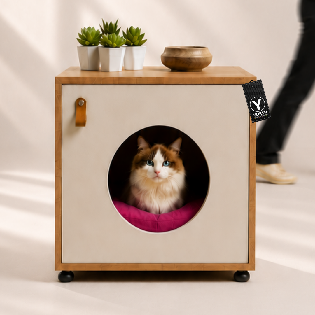 Cueva para Gato Tipo Mueble en Madera – Diseño Elegante y Funcional