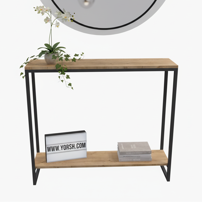 Mesa Recibidor Aux Madera y Metal Estilo industrial